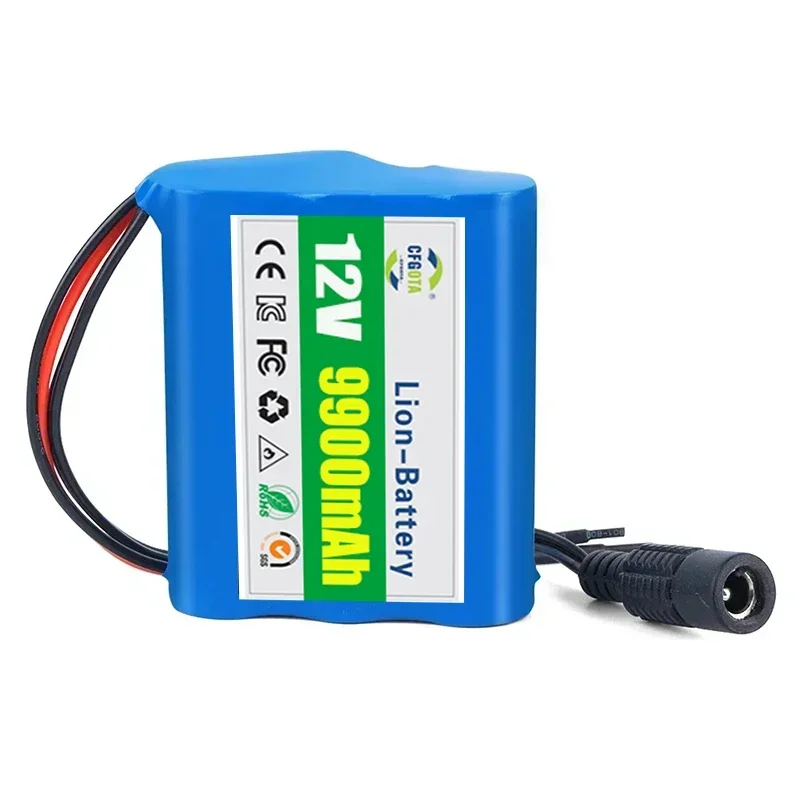 100% nowa płytka ochronna 3S1P 12V 9.9Ah akumulator 12V 9900mAh 18650 litowo-jonowy DC 12.6V super akumulator + ładowarka