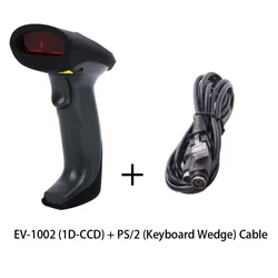 EVAWGIB RS232 Interface barcode scanner keyboard wedge 1D CCD PS/2 barcode scanners 1D & 2D QR reader connect with PC computer