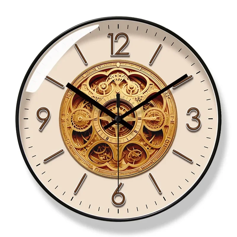 

2025 New Super Blue Movement 10/12/14-inch Golden Gears Wall Clock Home Decor Creative Abstract Super Silent Quartz Clock Watch