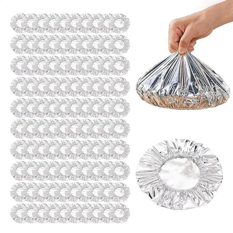 

Aluminum Foil Film Insulation Cover Film Insulation Cover Elastic Food Protector 100 Pieces Dust-proof Dish Guard Fresh-Keeping