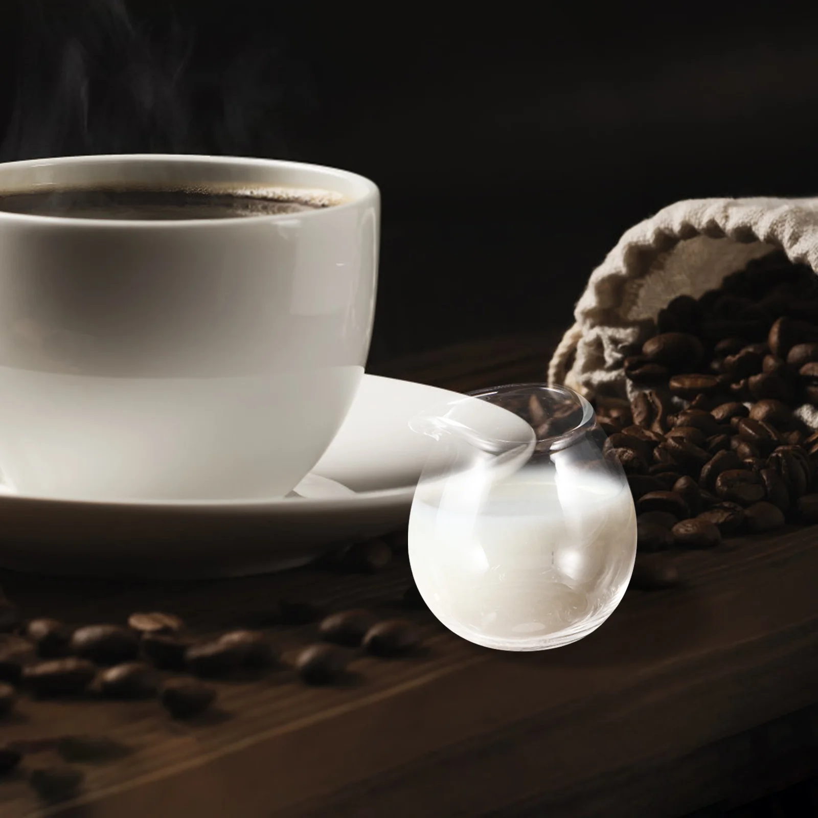 

2Pcs Mini Clear Glass Pitcher Milk Frother Cup Small Japanese Style Coffee Creamer Pitcher for Sauce Soy Seasoning