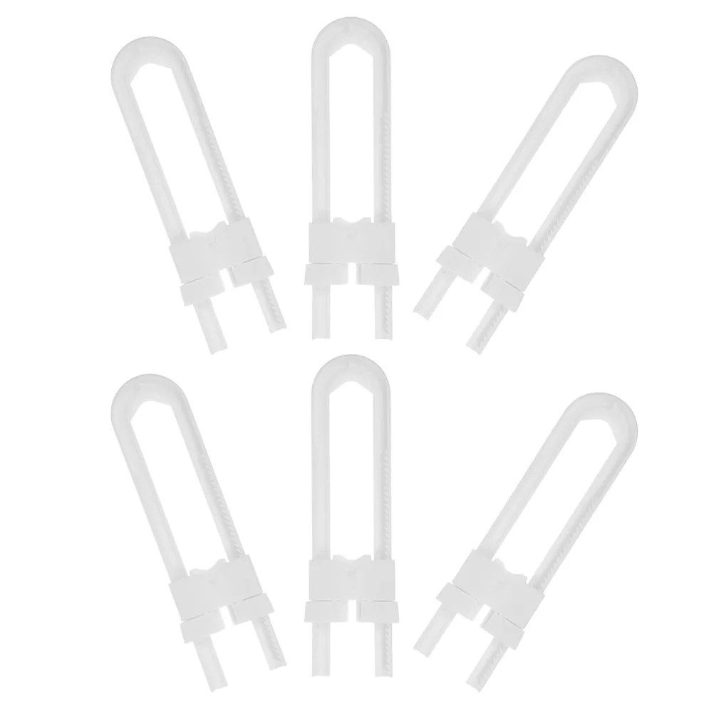 6 قطع أقفال للخزائن، باب أمان مقاوم للأطفال، خزانة أمان للأطفال الصغار على شكل حرف U، منزلق مقاوم للأطفال