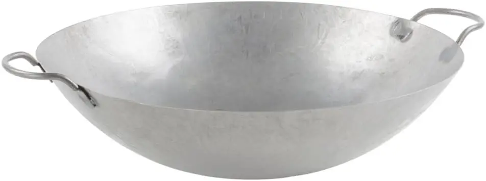

18-дюймовая сковорода-вок из углеродистой стали для азиатской кухни, прочная и универсальная