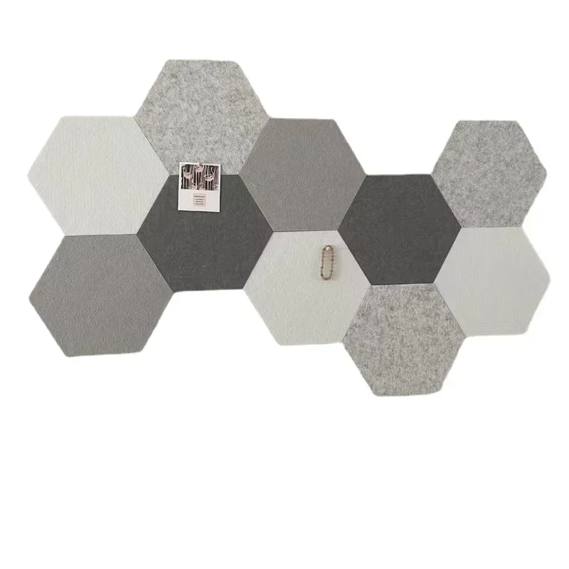 Wall Stickers 10pcs Hexagon Felt Cork Board Home Decoration Sofa Background School Office Photos Show Wallpaper Room Decor