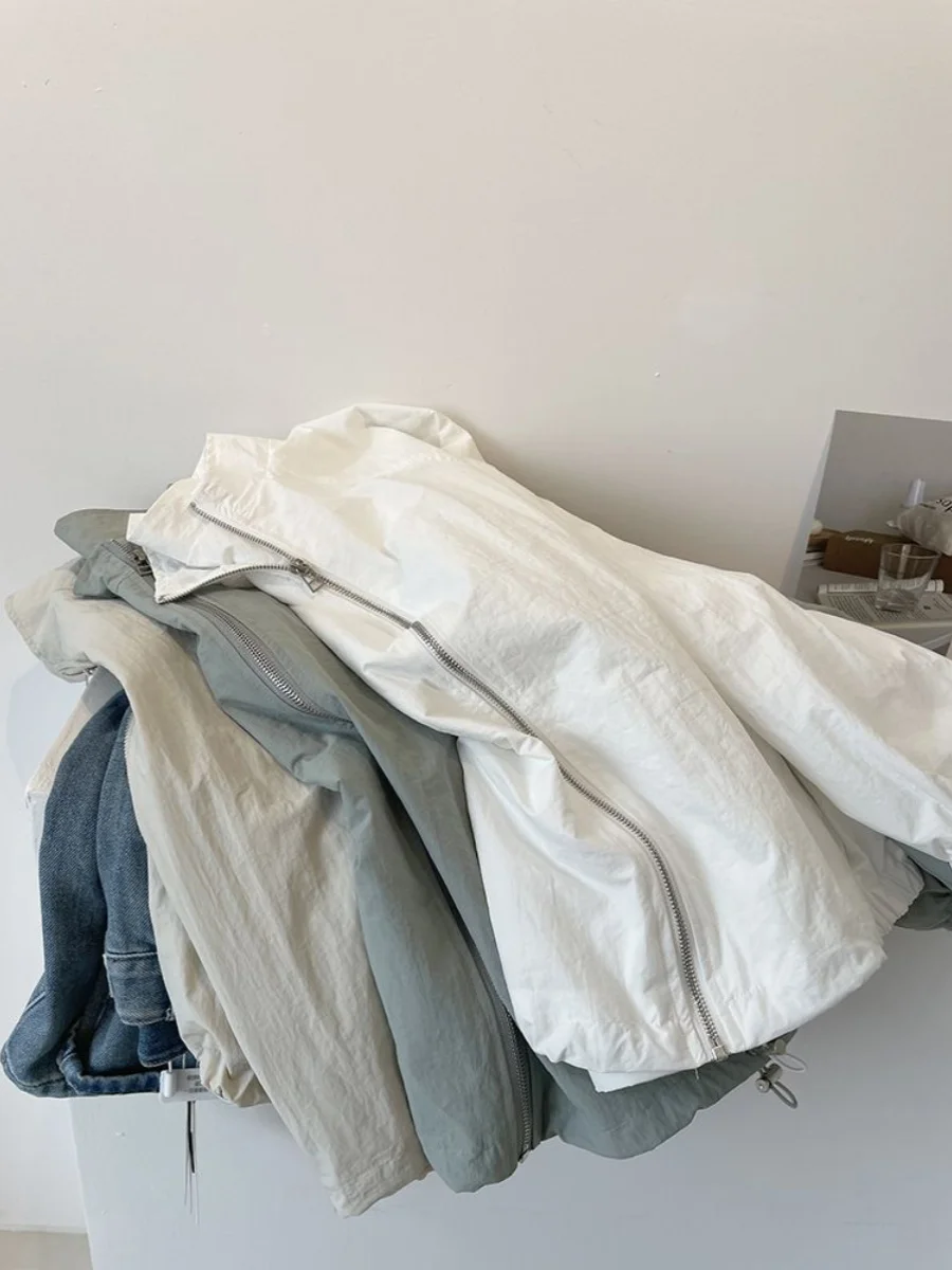 سترة قصيرة بياقة عالية على الطراز الكوري للنساء، متعددة الاستخدامات للربيع، نحيفة وعملية، خفيفة الوزن مع سحاب، واقية من الريا... #2