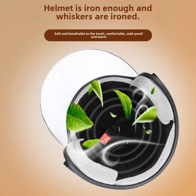 Unisex Electric Bicycle Helmet 3C Approved Winter Warm Half Helmet Motorcycle Safety Cap Four Seasons Universal Version