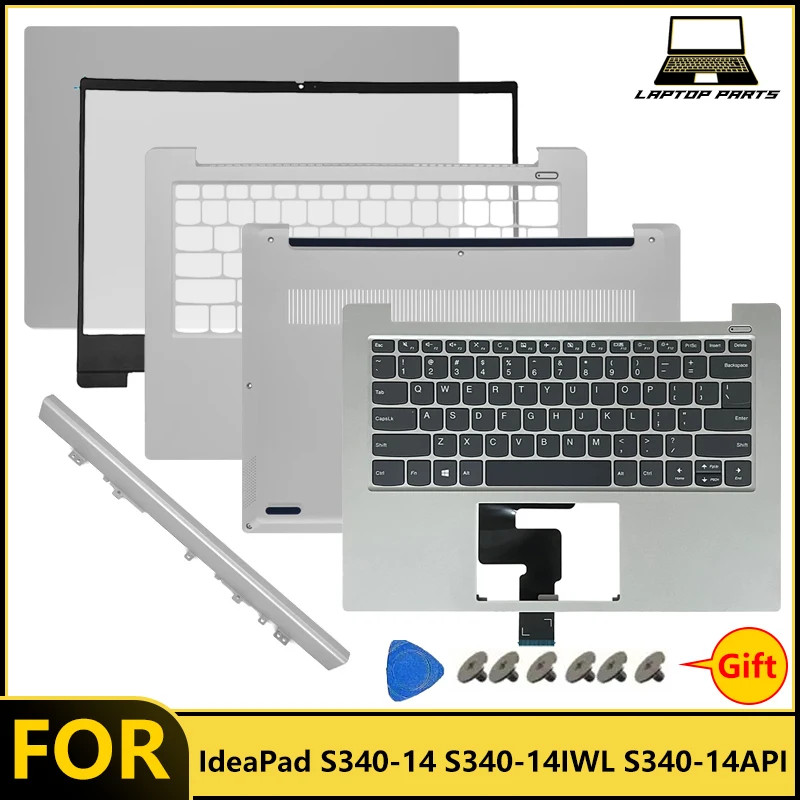 ‌ Para IdeaPad S340-14 S340-14IWL S340-14API funda inferior para portátil reposamanos bisel LCD contraportada bisel frontal teclado estadounidense