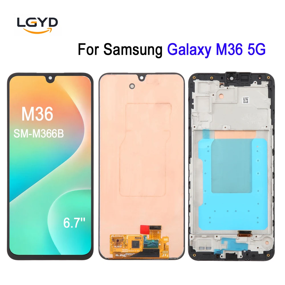 6.7'' 120Hz Super AMOLED Screen For Samsung Galaxy M36 5G, SM-M366B Phone Display Touch Screen Repair Replacement Spare Part