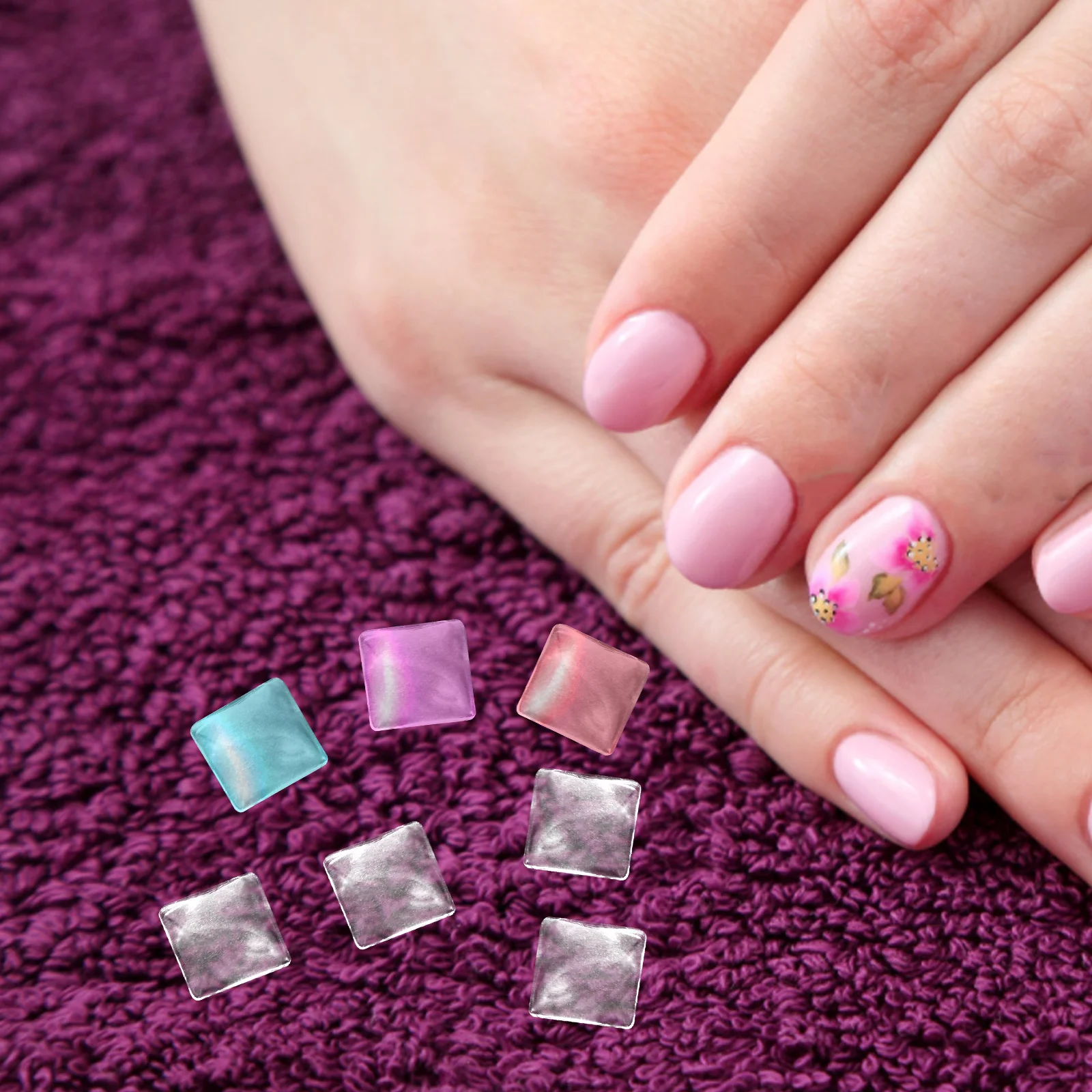 

100Pcs Clear Glass Nail Polish Board Durable Practical Long Term Use Creative Display Beads Nail Color Chart Manicure Tool