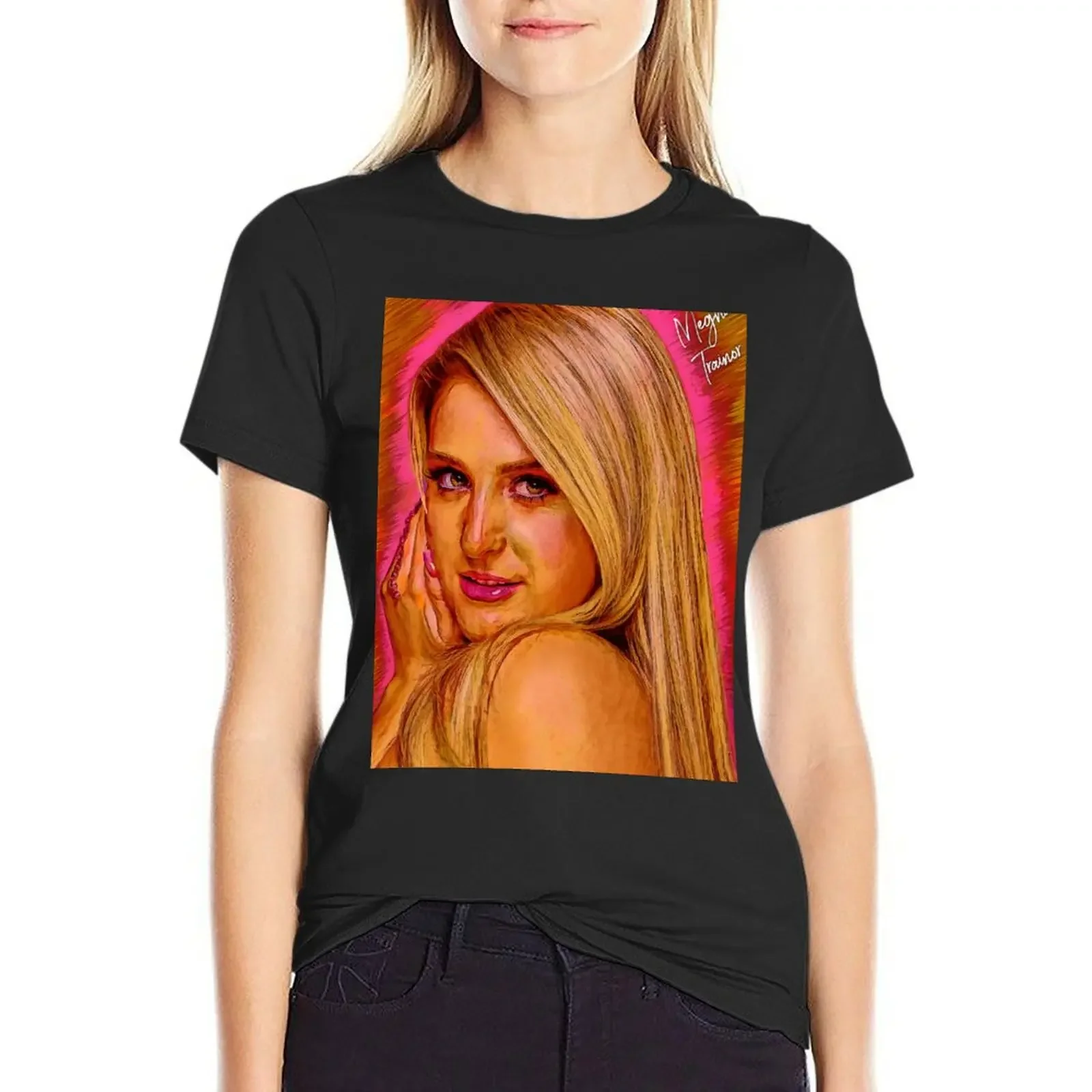 ?Meghan Trainor? Art ? T-Shirt lady clothes funny tees cute clothes Women's cotton t-shirt