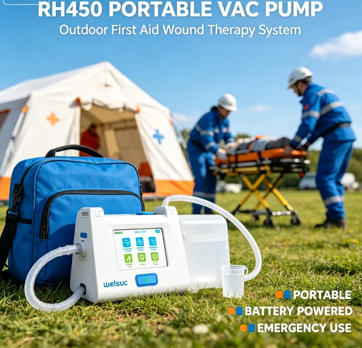 NPWT VAC Negative Pressure Wound Therapy Pump Complete Unit With Accessories Portable Medical Wound Treatment Care Device