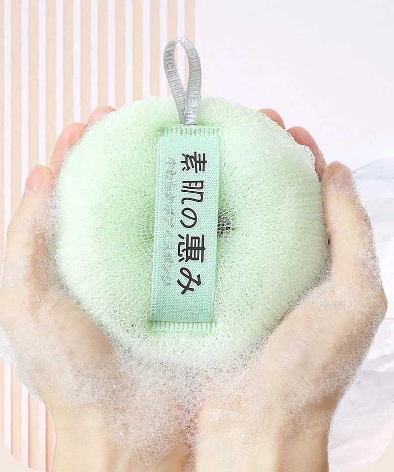 

Cute Lace Soft Sponge Bath Ball Shower Rub Bath Shower Wash Body Pot Sponge Scrubber Color Durable Healthy Massage Brush