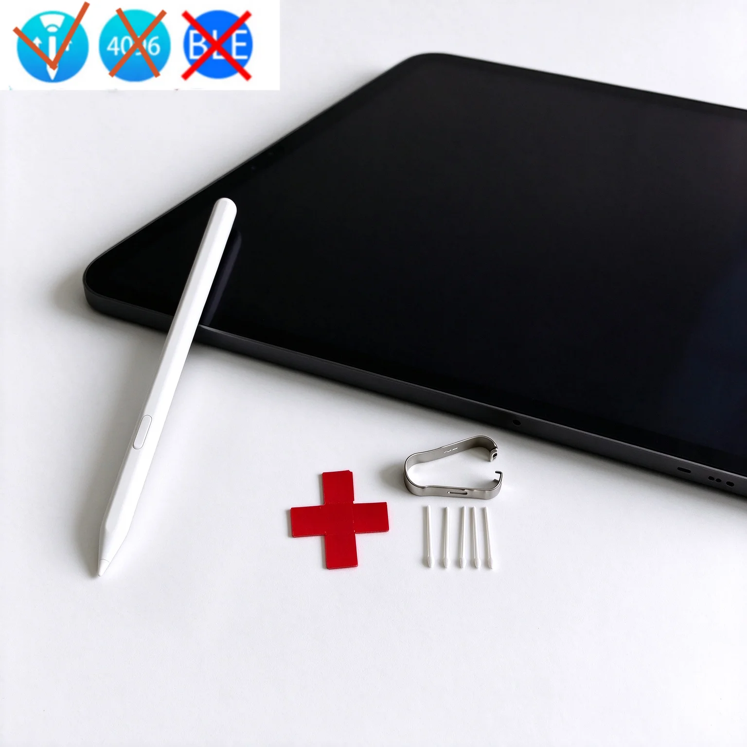 White S Pen Stylus Touch Pen for Samsung Galaxy Tab S11 & S11 Ultra, No Bluetooth, Replacement Pen with 5 Extra Spare Nib