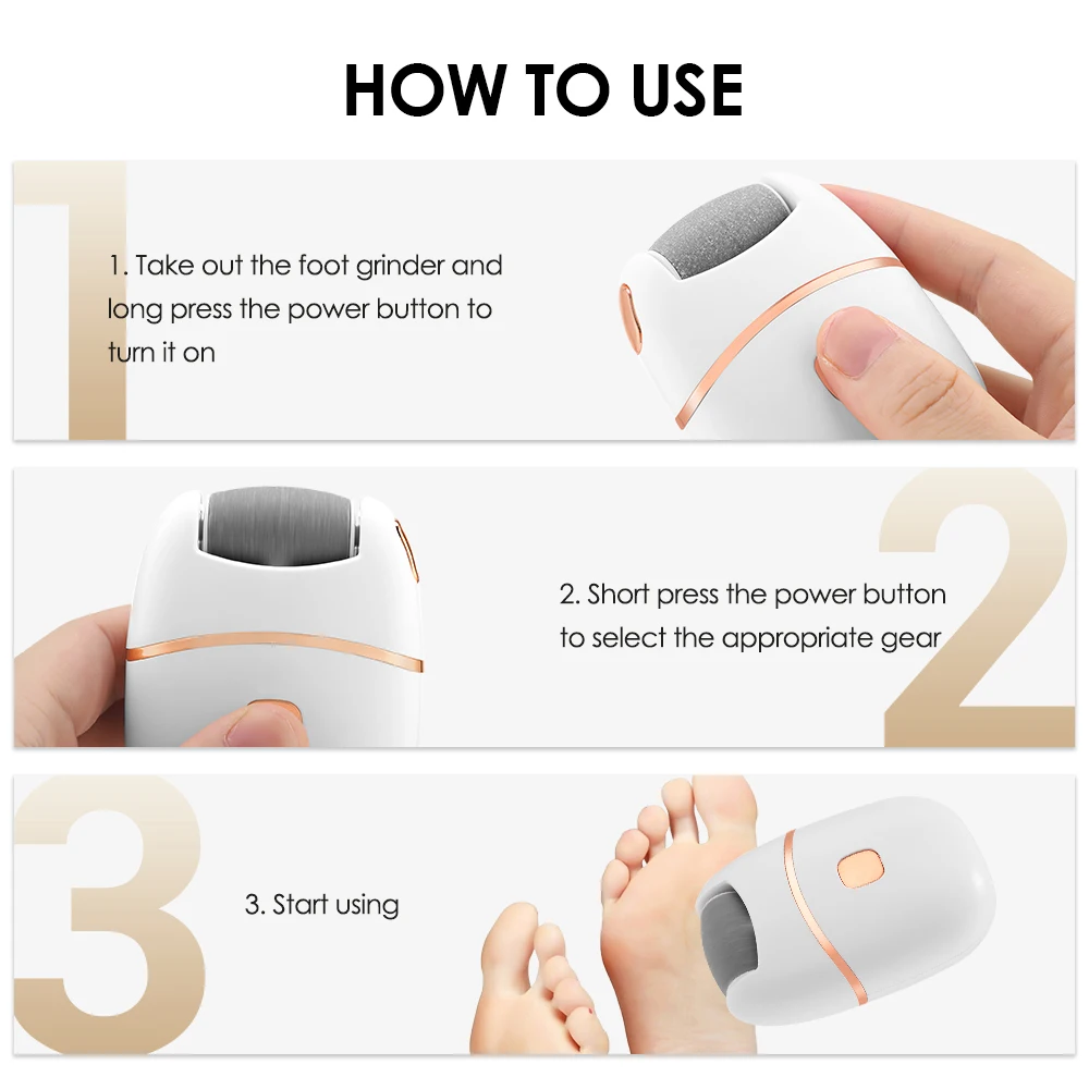 Electric Foot Grinder Pedicure Tools Foot Care File Leg Heels Remove Dead Skin Callus Remover Feet Clean Care Machine Foot File image 6