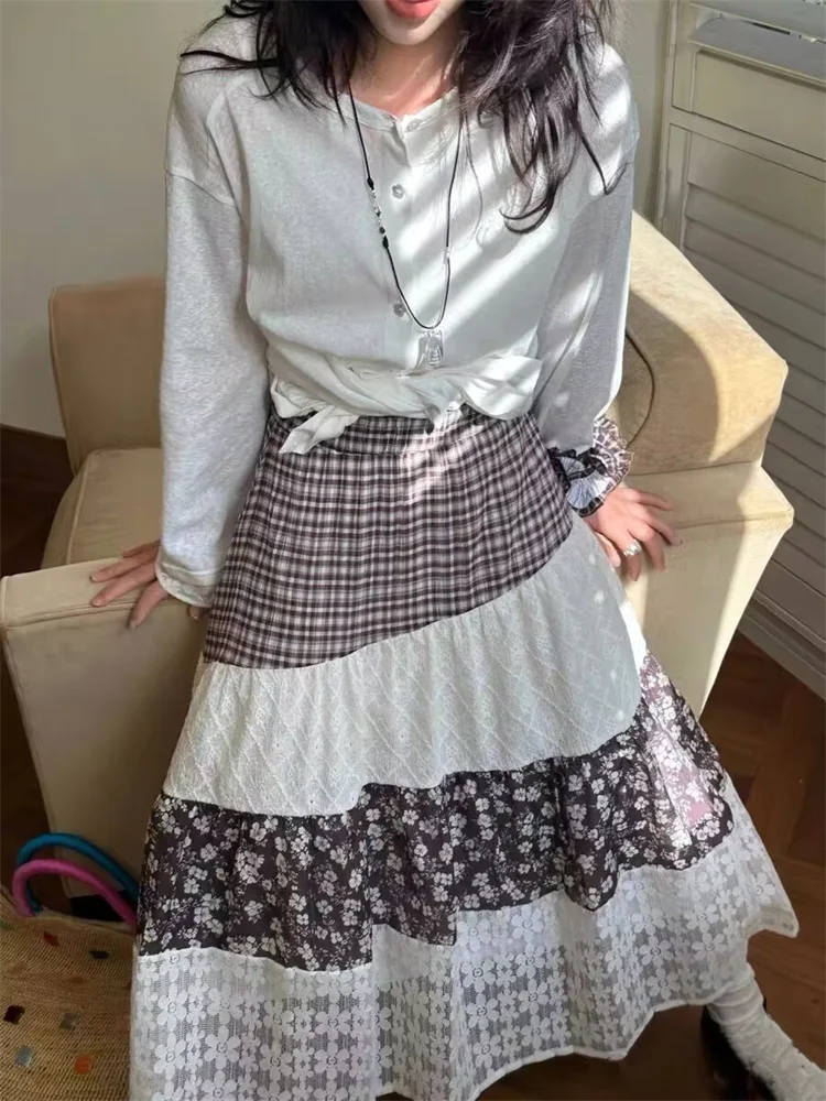 กระโปรงทรงเอ ลายดอกไม้ปะติด แต - Midi Skirt Floral บทวิจารณ์และราคา