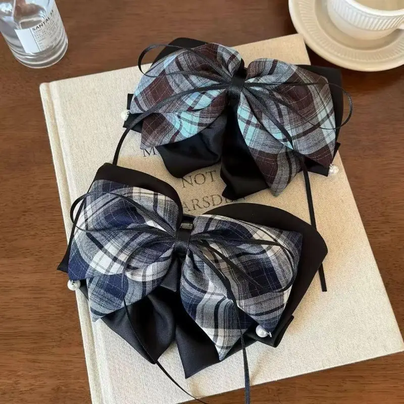 Vintage-Haarspange mit Schmetterlingsknoten und Karomuster für Damen, Haarspange für den Hinterkopf, Haarspange mit Haifischmuster, Haar-Accessoires【AliS8】 – Detail 6