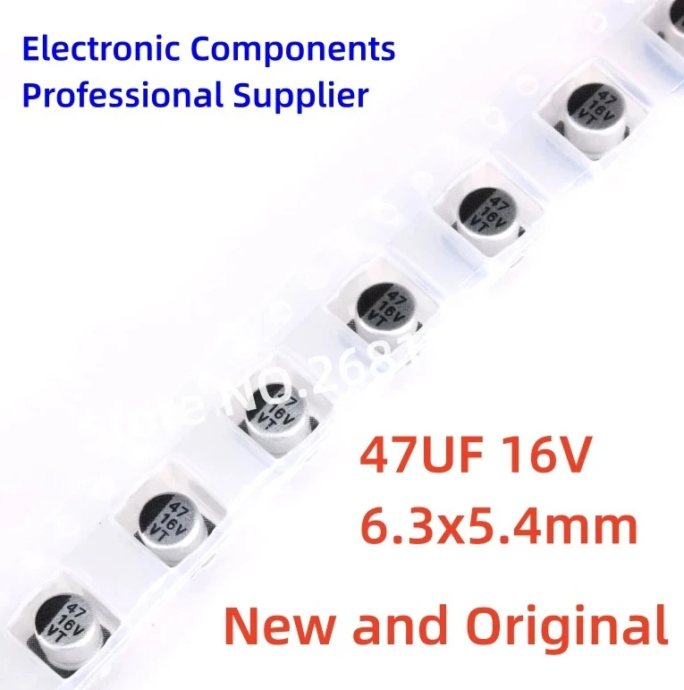 

50/100 15 В D6.3xL5.4 электролитические конденсаторы SMD 47 мкФ 16VSMD алюминиевые электролитические конденсаторы