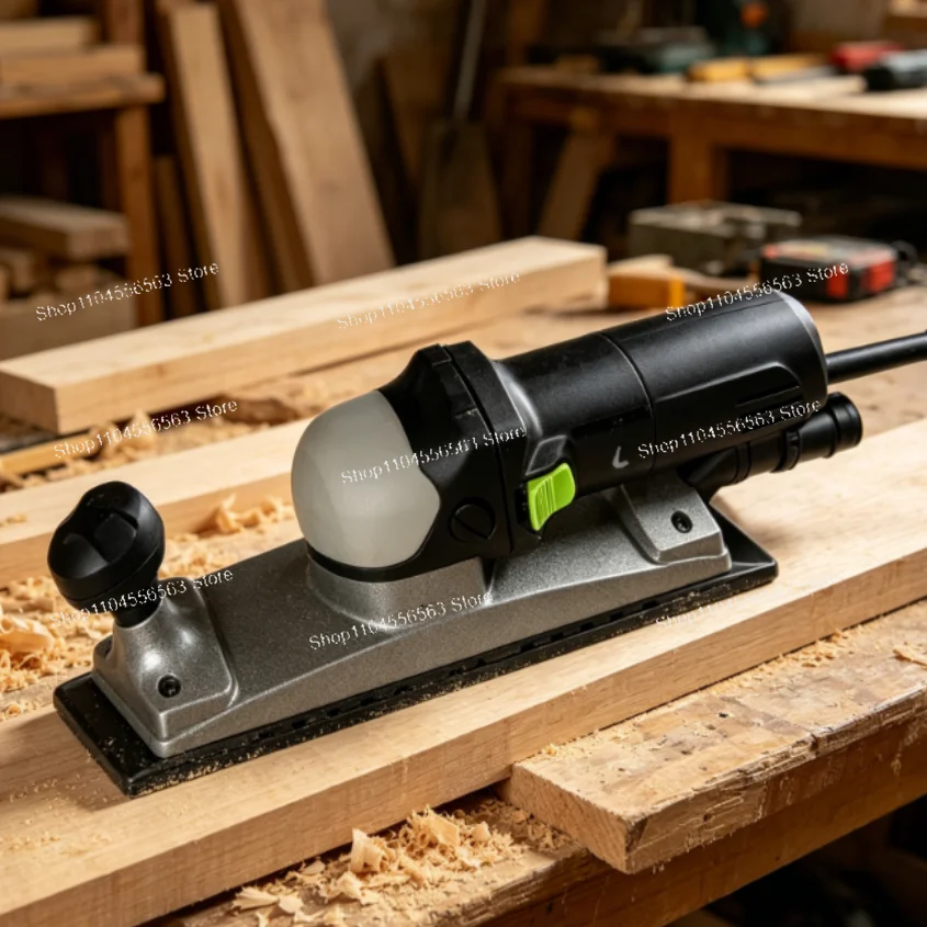 70x400mm Electric Central Vacuum Orbital Sander - 800W Variable Speed, Square Long Base for Industrial Woodworking