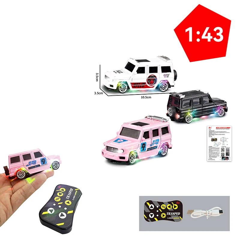 RC Mini Alloy Car Metal Body 1:43 Double Control Toy Vehicle Drift Car