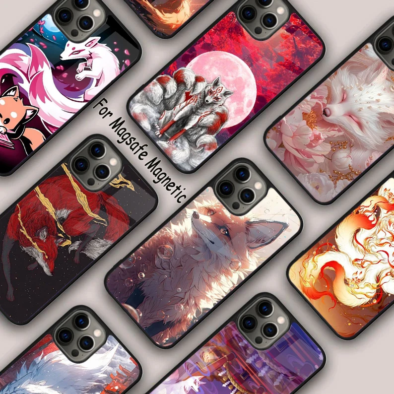 

Kitsune Fox Art Magnetic Phone Case For APPLE iPhone 17 Air 16 14 13 12 Pro Max 15 Plus Wireless Charge With MagSafe Cover