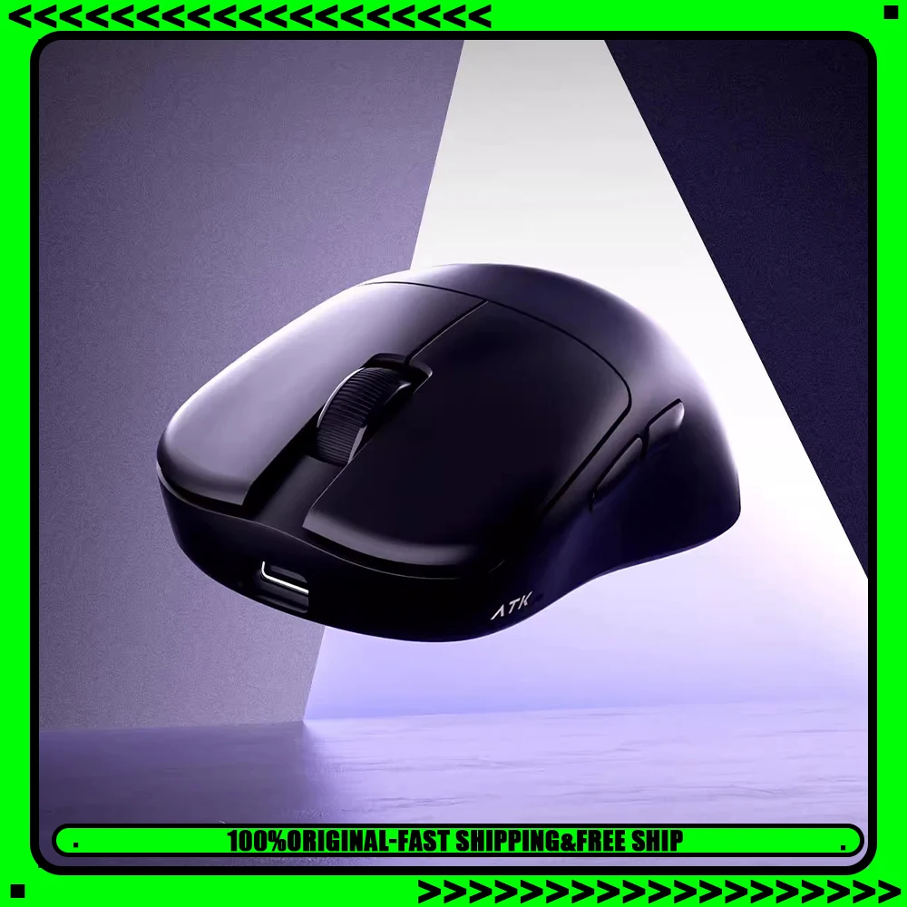 

Беспроводная мышь ATK U2 V2 Ultimate, 3 режима Paw3950ultra Nordic54l15, 45 г, легкая, 0,263 мс, с низкой задержкой, 600 мАч, для fps, подарков для геймеров