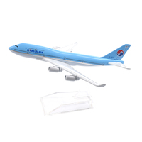 JASON TUTU 16cm Korean Air Boeing 747 Model Airplane Diecast Metal 1/400 Scale Planes