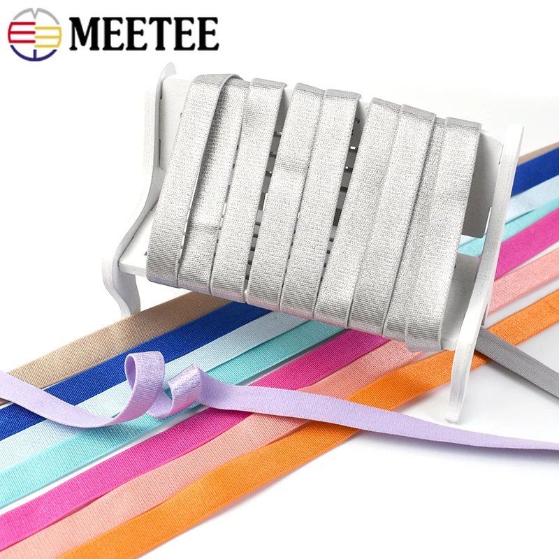 Meetee 5/10/20Meter 10Mm Breedte Gekleurde Elastiekjes Ondergoed Schouderriem Beha Nylon Singels diy Kledingstuk Naaien Accessoires