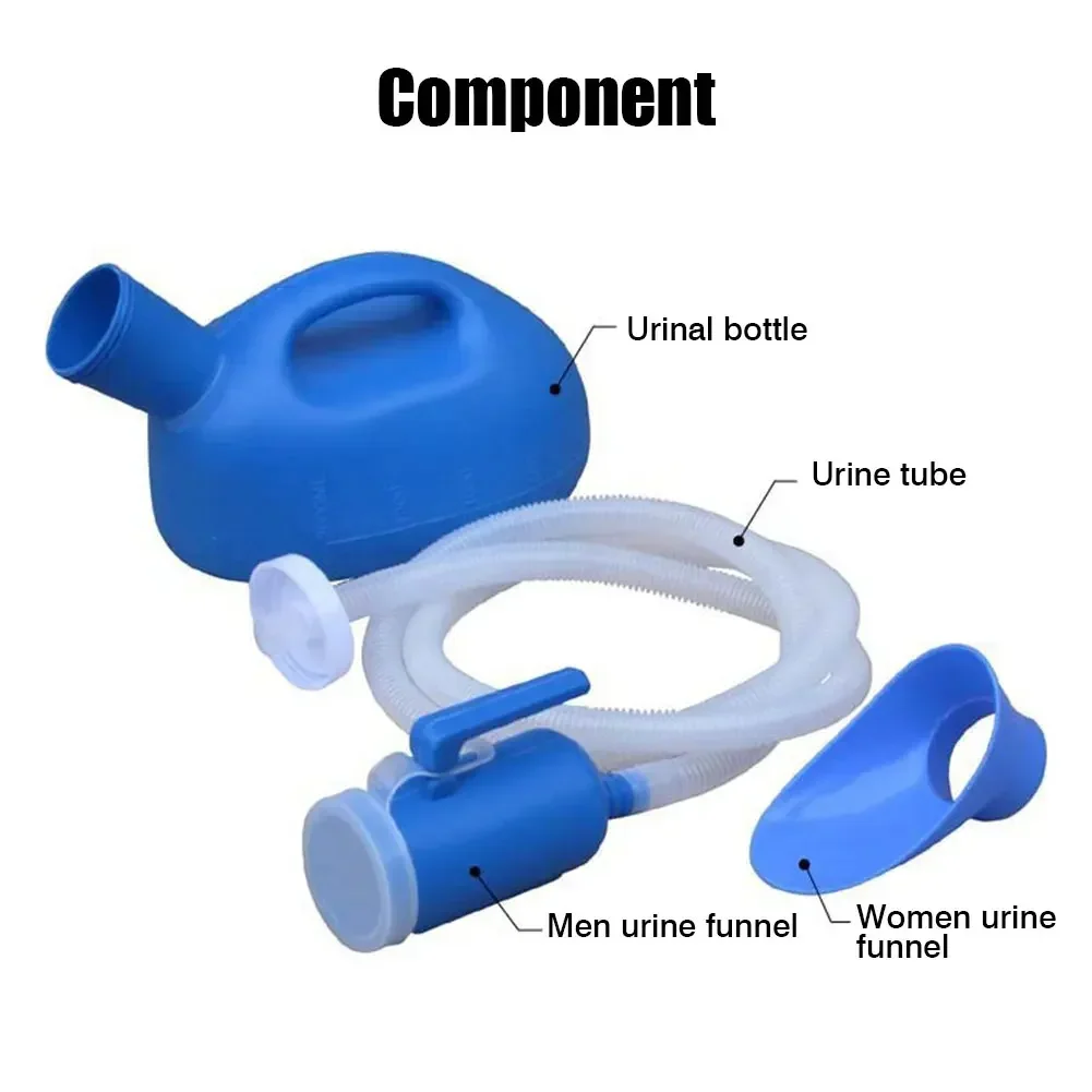 2000 مللي مبولة محمولة مع خرطوم للنساء والرجال 1.3/1.6 متر تمديد أنبوب طويل المرحاض في الهواء الطلق غرفة المبولة وعاء للتخييم والسفر