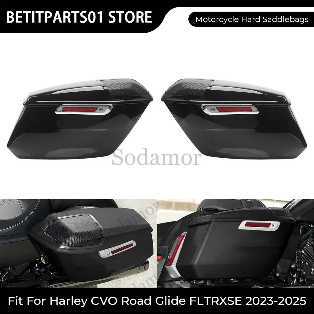 

Аксессуары для мотоциклов, 1 комплект жестких седельных сумок и крышек с комплектом ключей-защелок, АБС-пластик для Harley CVO Road Glide FLTRXSE 2023-2025