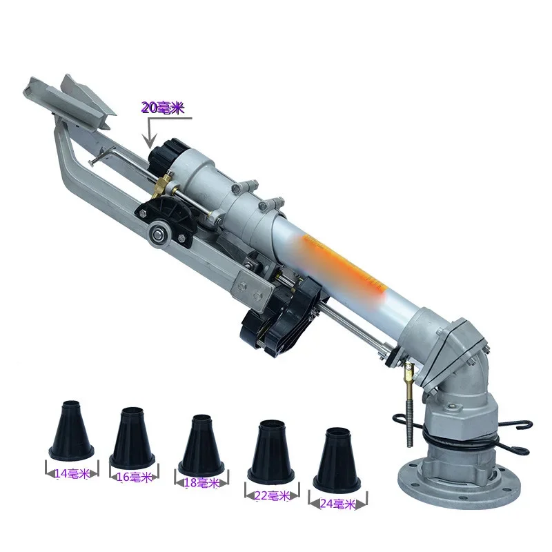 PY80 Turbine-Worm Gear Irrigation Spray Nozzle, Vertical Swing Arm, Long-Range Uniform Water Spray, 360° Rotation