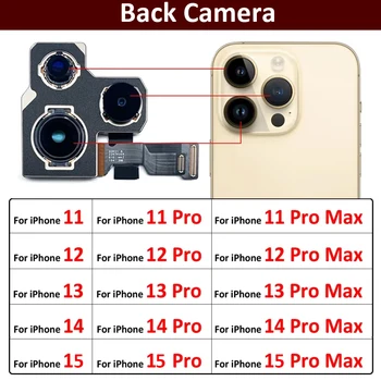 New iPhone 11 12 13 14 15 Pro Max Plus Mini Rear Main Back Camera Cable Cable Spare Parts