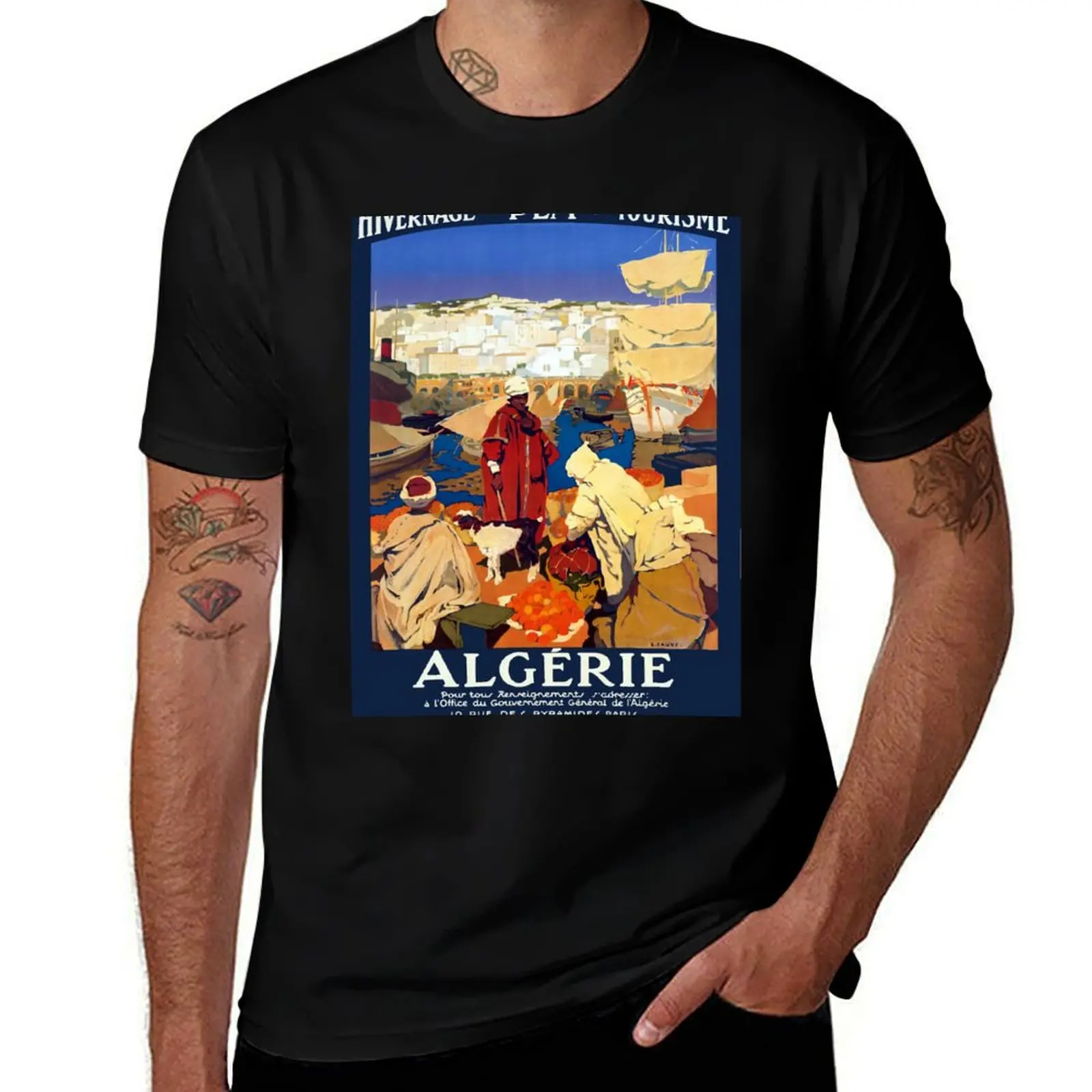 

Vintage Algeria Travel T-Shirt affliction shirts heavyweights customs mens graphic t-shirts big and tall