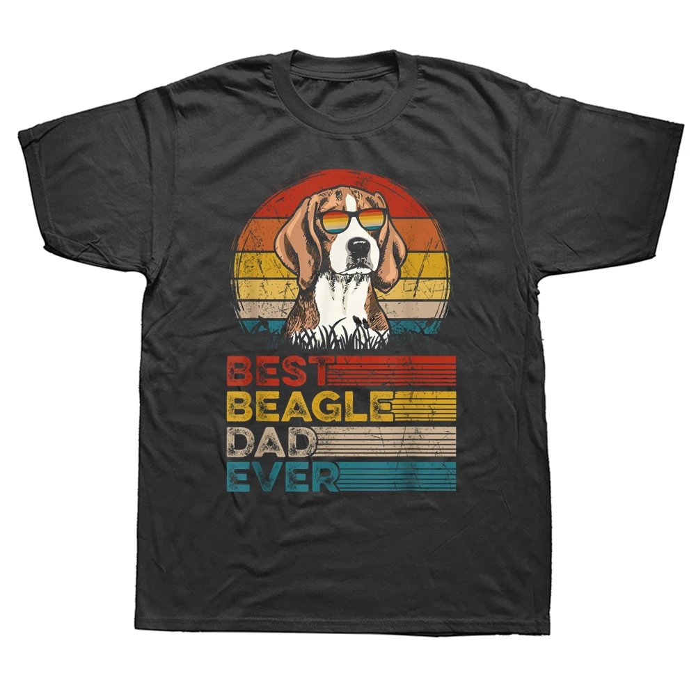 

FPFunny Dog Vintage Best Beagle Dad Ever Fathers Day Puppy Dog Dad Футболка с графическим рисунком из хлопка Уличная одежда с короткими рукавами Футболка на день рождения