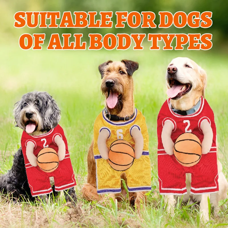 Dog Basketball Costume Ball Carrying Halloween Costume Basketball Player Costume Hand-held Ball Dog Basketball Sports Shirt Ball