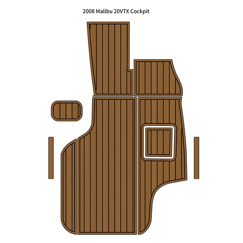 

2008 Malibu 20 VTX Cockpit Pad Boat EVA Foam Faux Teak Deck Floor Mat Flooring