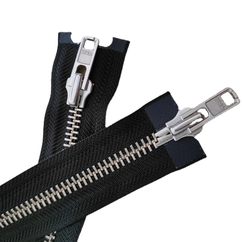 

2pcs/Lot Oversize 8# 70 To 100cm Ykk Metal Zipper White Copper Double Slider Open Jacket Coat Repair Tailor Sewing Accessory