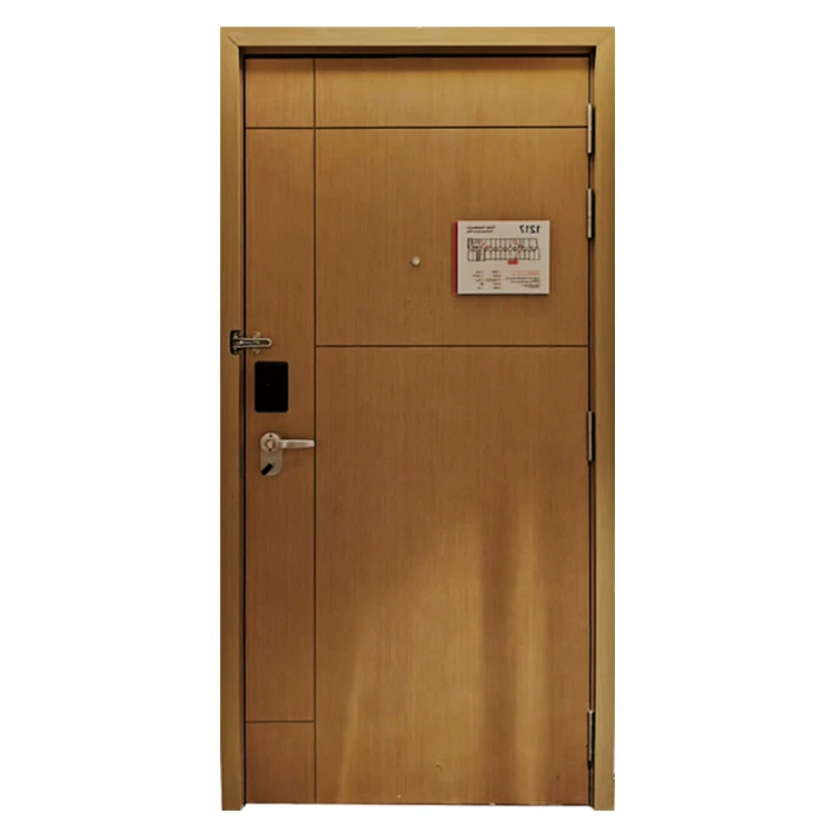 Quality Guaranteed UL FD45 FD90 min Flush Design Fire Rated Certificated Fireproof Wood Timber Door for Hotel