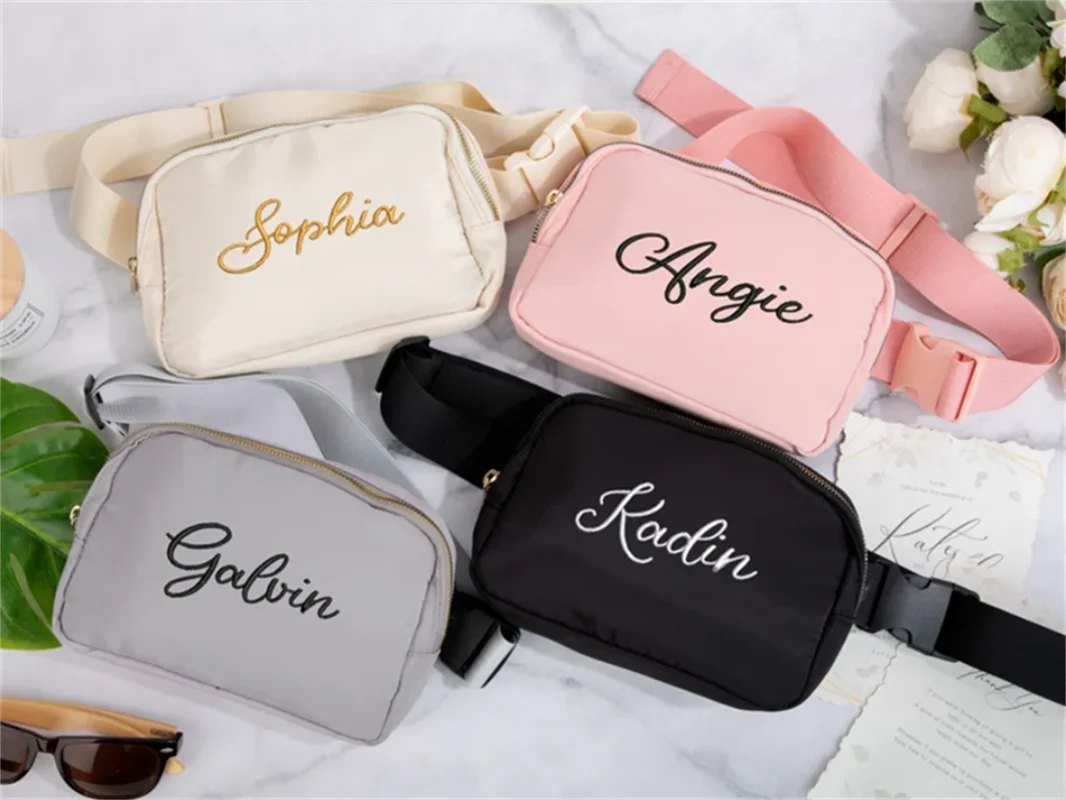 Personalized Embroidery Fanny Pack,Custom Fanny Pack,Bachelorette Party Fanny Pack,Flower Girl Gifts,Fanny Packs for Women