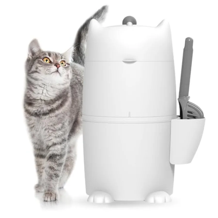 

Pets Litter Trash Can for Cat Kitty Twister Plus Litter Disposal System No Smell Litter Storage Container with Scooper 2X Refil
