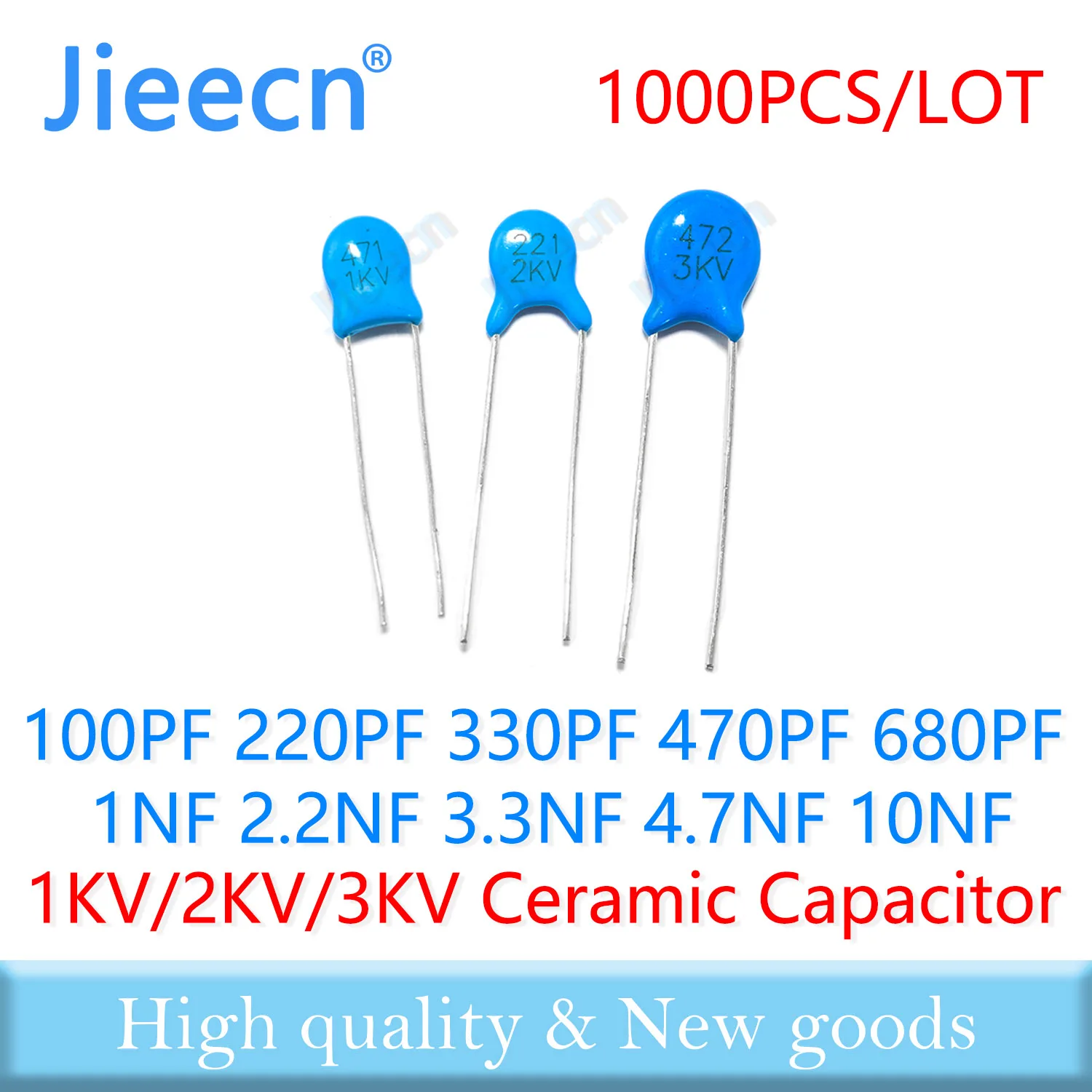 1000V 2000V 3000V CT81 100PF 220PF 330PF 470PF 680PF 1NF 2.2NF 3.3NF 4.7NF 10NF High Voltage Ceramic Capacitor 1KV 2KV 3KV 103