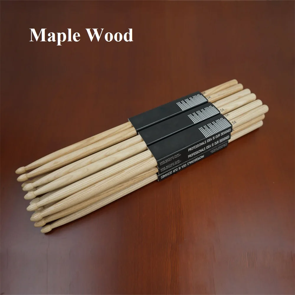 1 Pair 5A/7A Maple Wood 2B Hickory Drum Stick Beginner Small Snare Drum Jazz Drum Drumsticks Children's Drum Stick