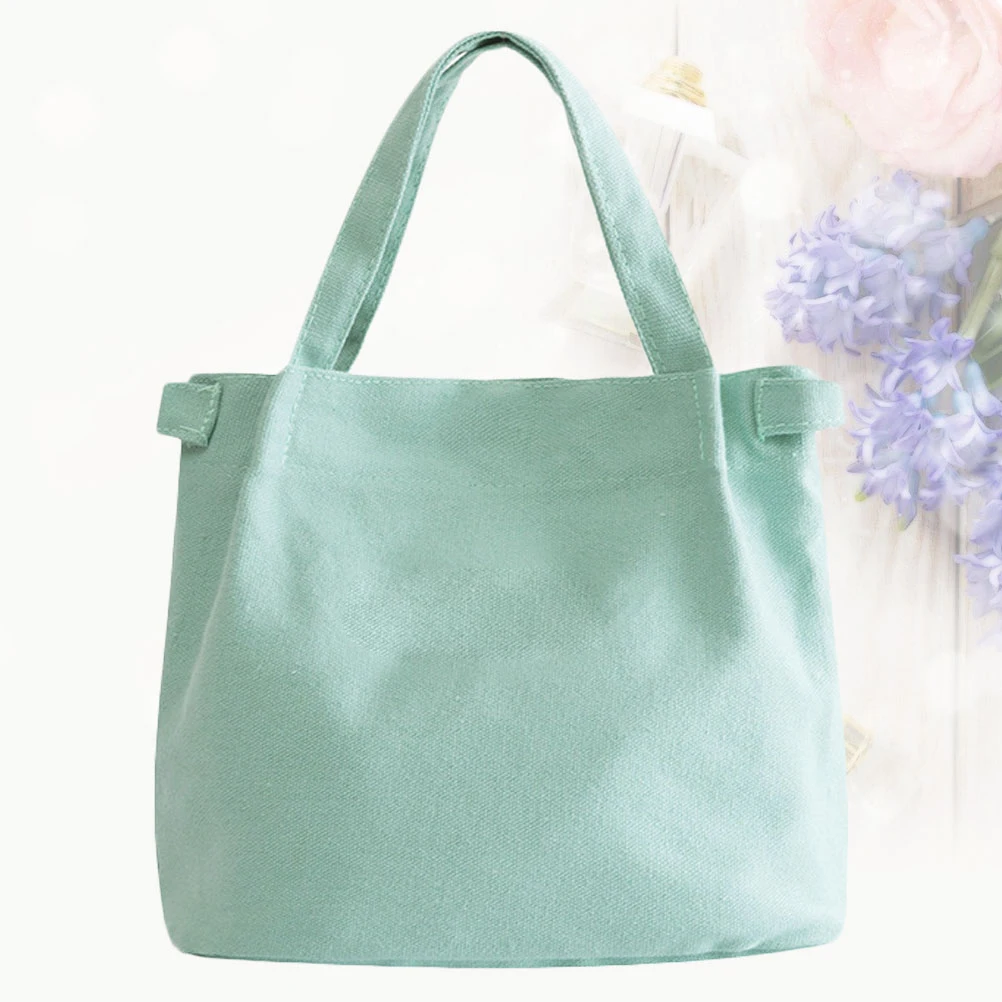 

Canvas Handheld Bucket Bag Lightweight Simple Design Lunch Storage Portable School Pouch Box Trendy Kitchen Bar