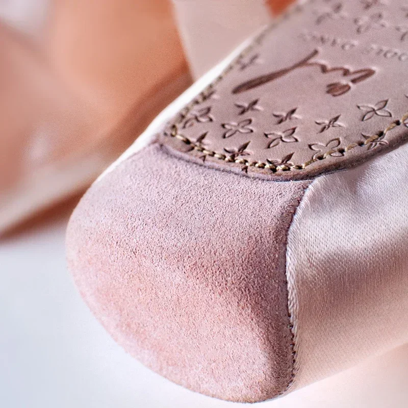 U Style Vamp Satin Pointe chaussures daim semelle Ballet moyen largeur rose Pointe chaussures pour filles femmes adultes