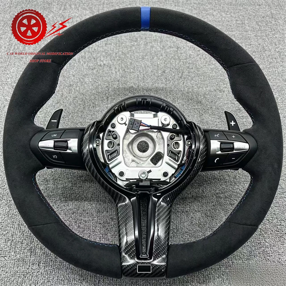 Für BMW F30 F10 F15 F36 F20 F22 F25 F32 M3 M5 E84 E87 E70 E90 E91 Wildleder-Leder Autolenkrad