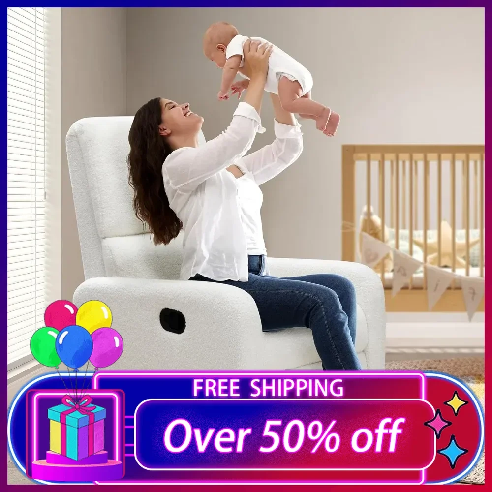 

Swivel Glider Rocking Recliner, Nursery Chair with 2 Massage Points, Rocker Reclining Single Sofa Armchair,Living room chairs