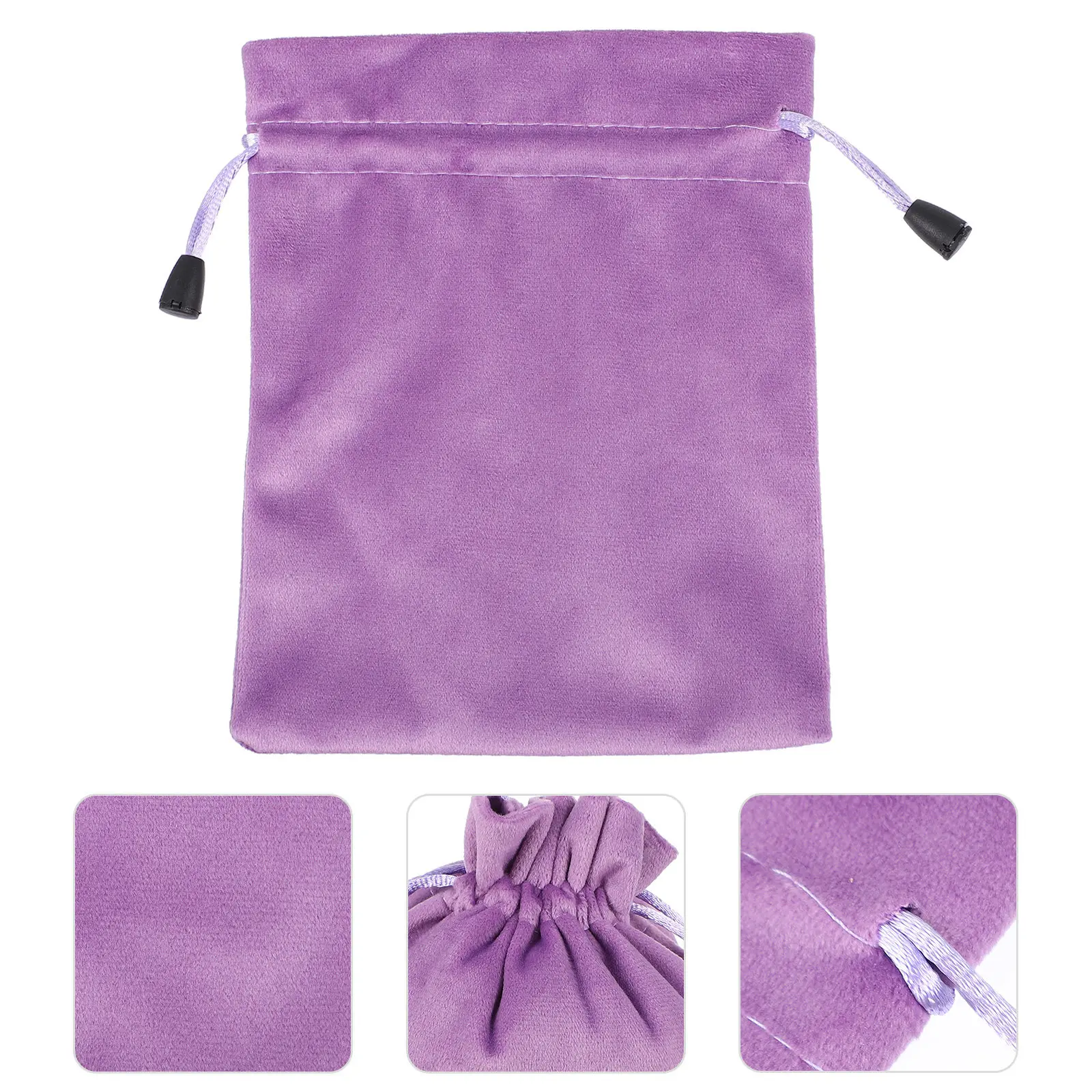 2Pcs Premium Flannel Jewelry Pouch Drawstring Closure Smooth Texture Gentle on Delicate Items Gift Packing Bag Cosmetics Perfume