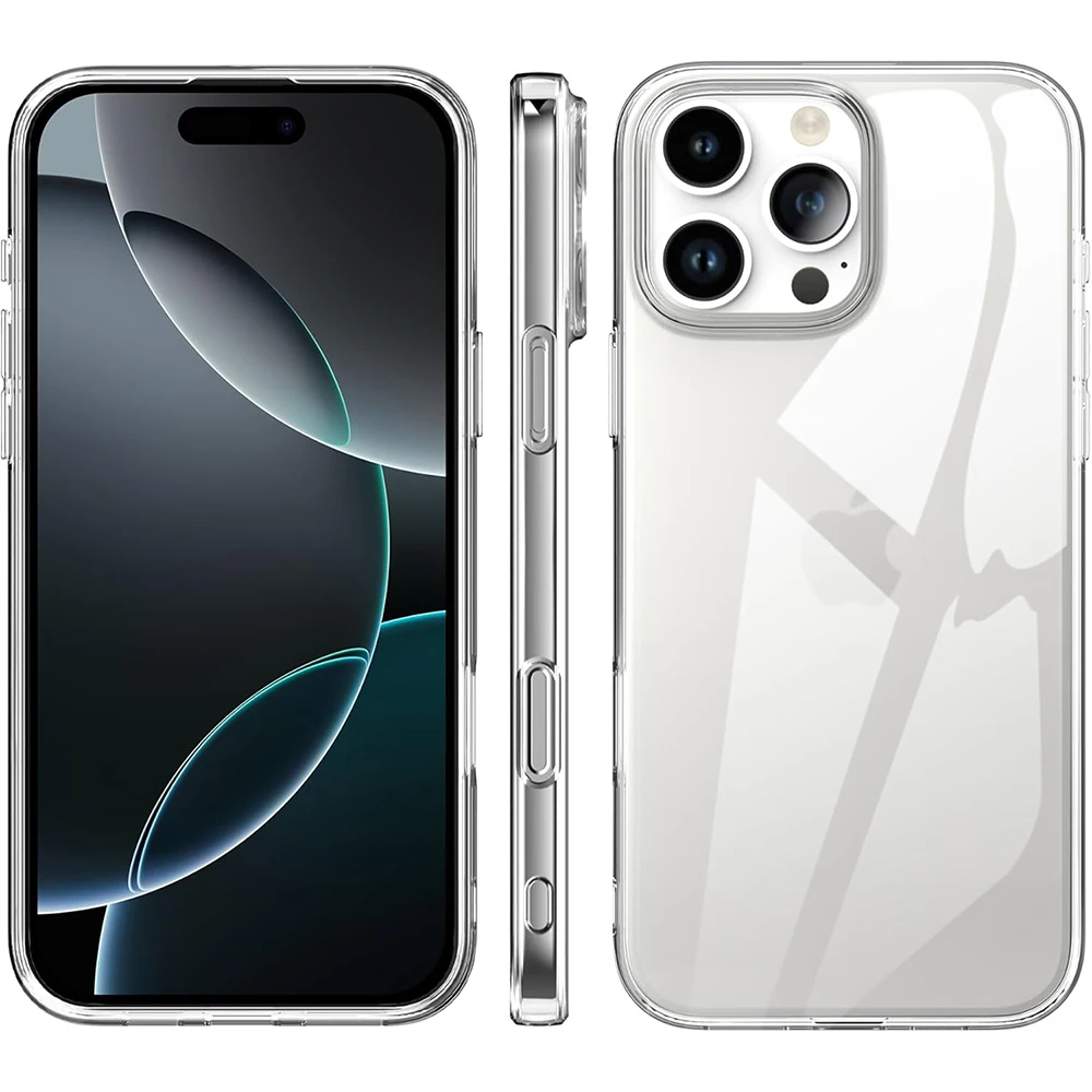 Coque souple en silicone ultra mince pour iPhone, coque arrière transparente, coque en gel de pton, antichoc, iPhone 16 15 14 13 12 11 Pro Max Plus Mini