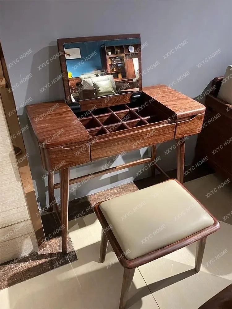To Ebony Dresser Full Solid Wood Small Size Bedroom Up And Down Flip Mirror Makeup Table Makeup Table