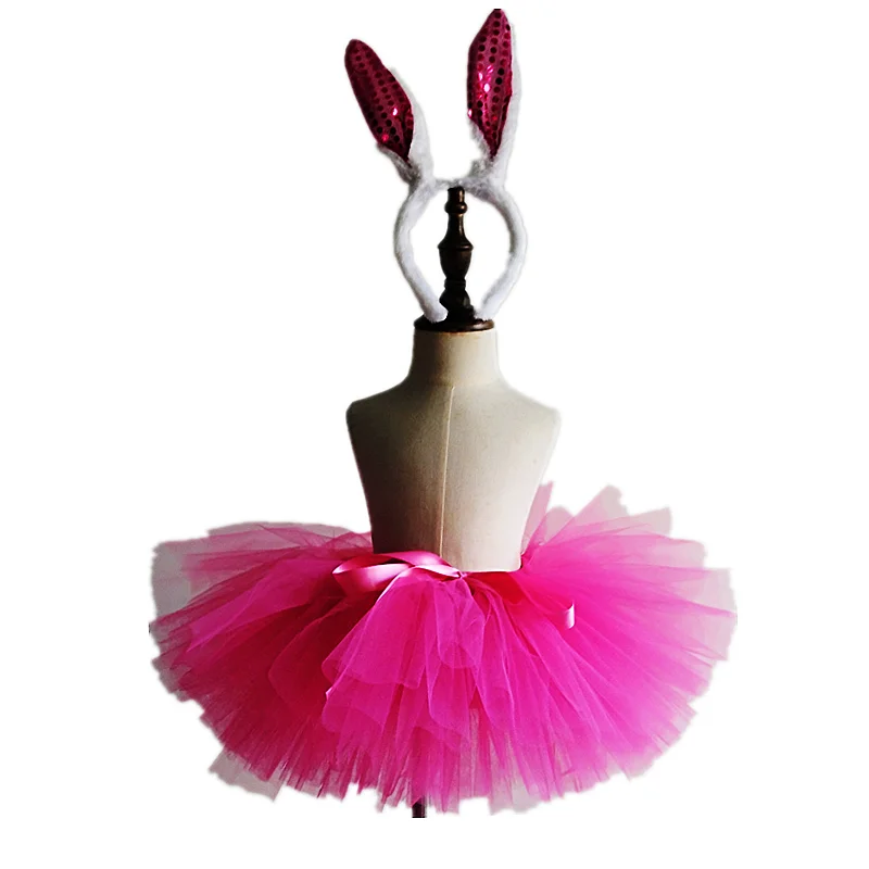 Tutu Skirt Girls Bunny Costume For Kid Girls Fluffy Ball Gown Ballet Skirt For Birthday Halloween Christmas Party Cosplay outfit