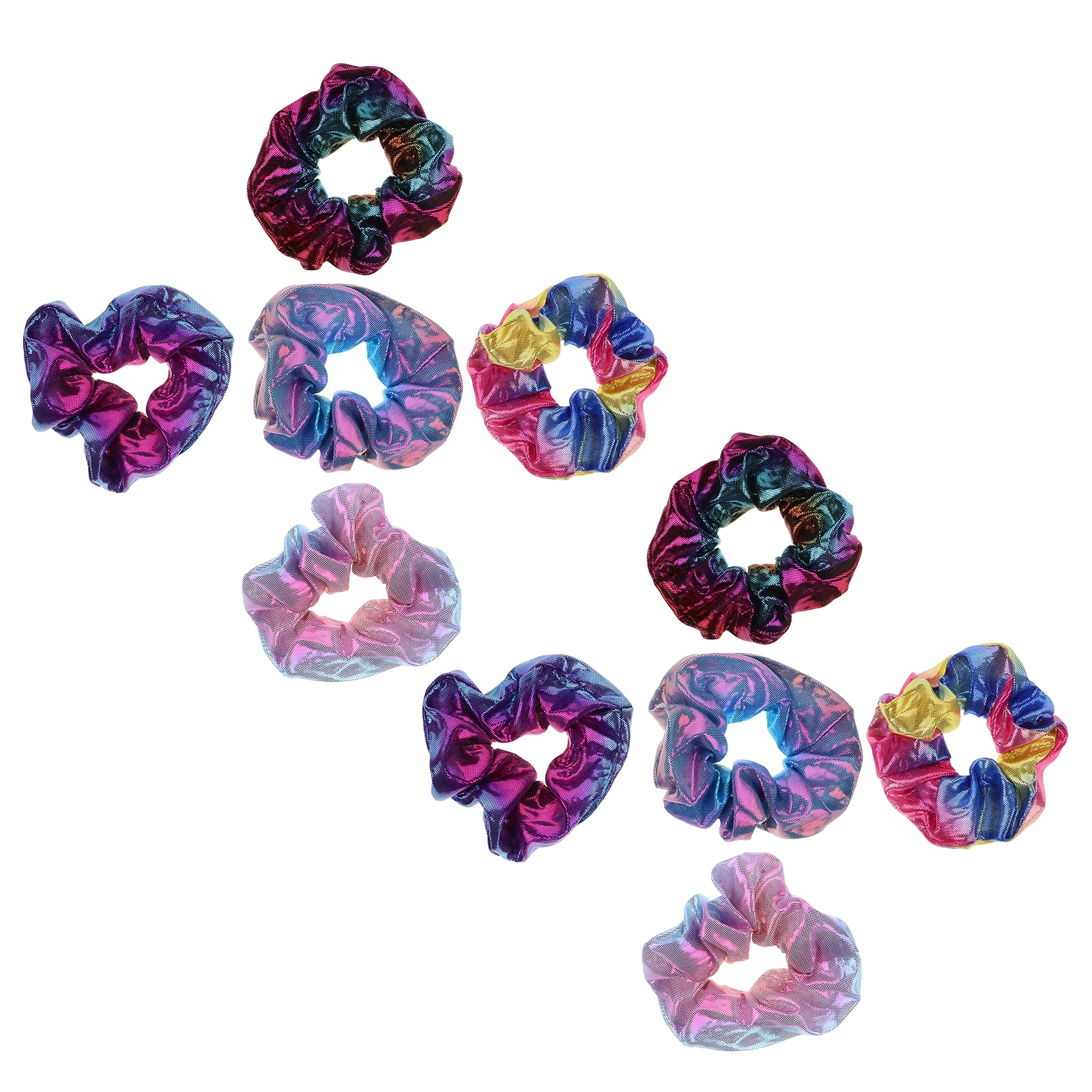 

10pcs Gradient Colorful Large Hair Bands Elastic Ties Scrunchies Accessories for Women Thick Hair Styling Tools